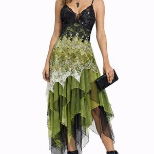 Ever Pretty Women's Green and Black Dress Size 3XL